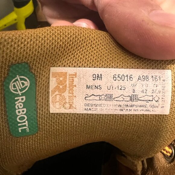 Timberland PRO Boots Waterproof Wheat Nubuck 6" Steel Toe Boots AS IS - Picture 7 of 11